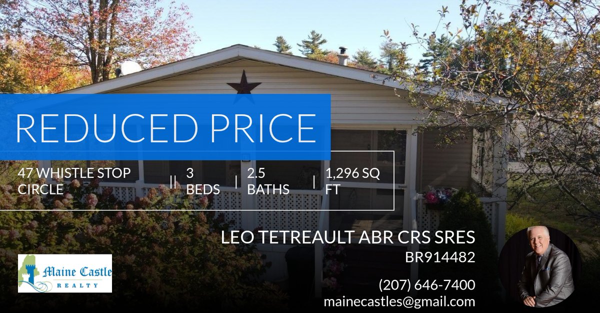 mainebroker's tweet photo. 📍 Reduced Price 📍 This recently reduced home at 47 Whistle Stop Circle in Wells won't last long, so, don't wait to set up a showing! Reach out here or at (207) 646-7400 for more information!

Leo G. Tetreault Broker CRS SRES
Lic#... https://t.co/JVdpXDbXbd https://t.co/EVnXDAgzg5