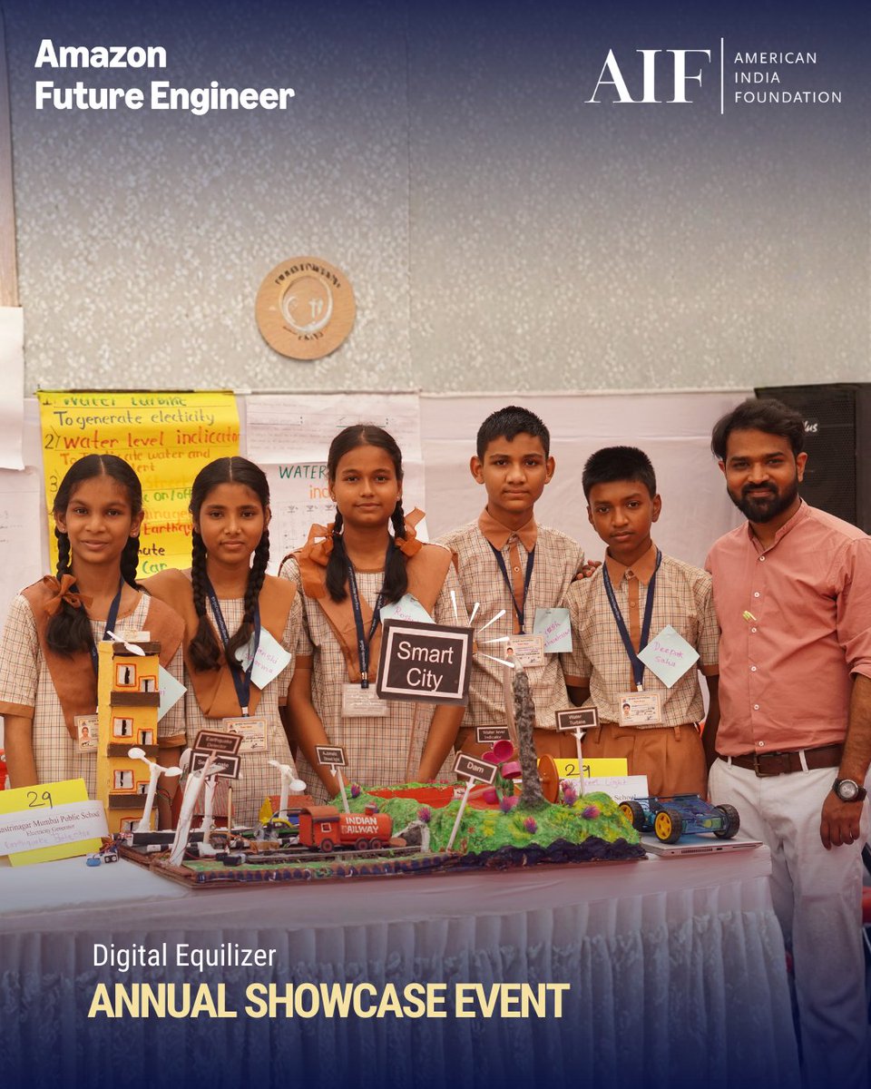 AIFoundation's tweet photo. STEM shines as students turn theory into prototypes at @Amazon Future Engineer  Digital Equalizer Showcase in Mumbai! #STEM #Innovation https://t.co/1qBJegVipb