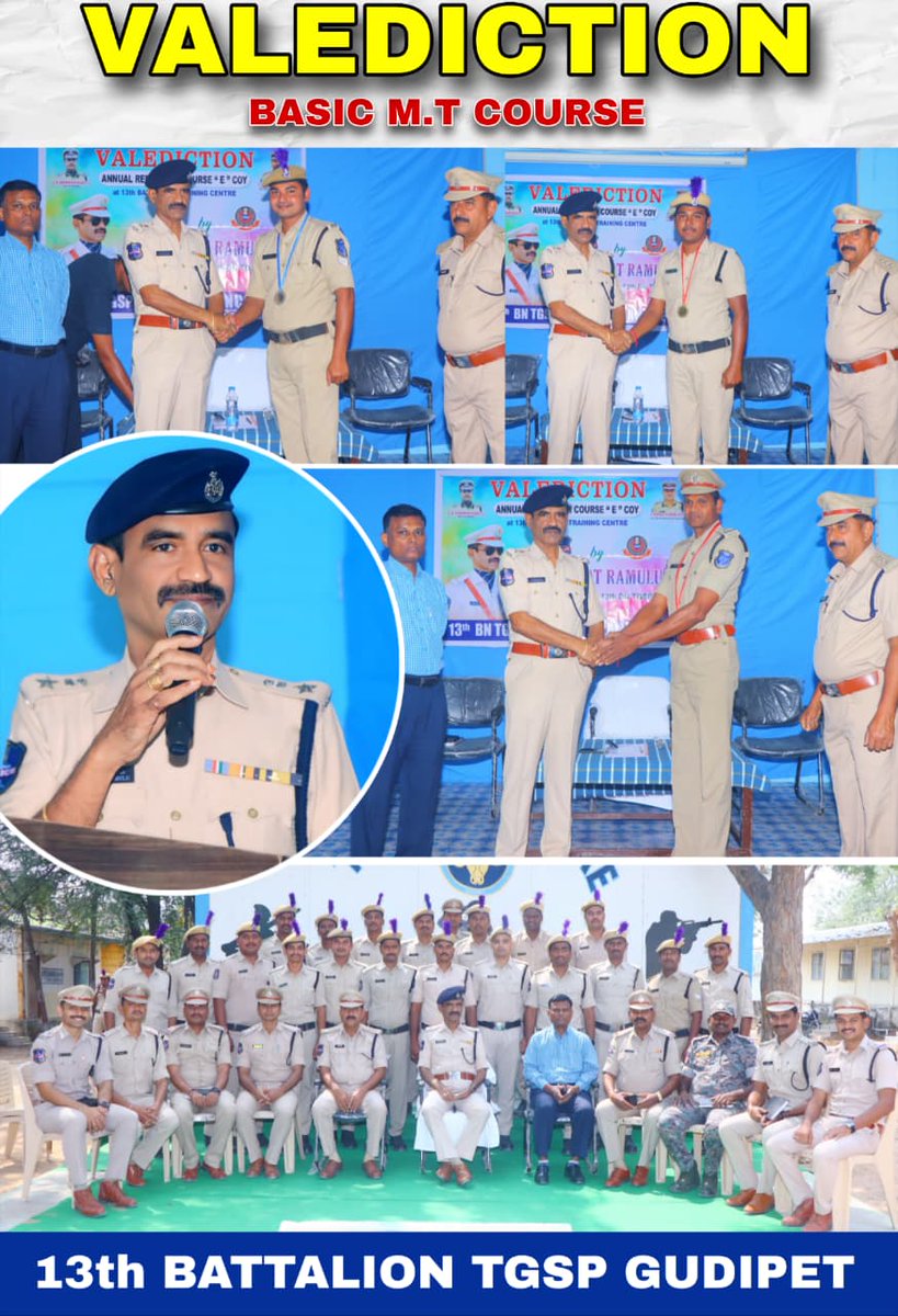 13THBN_TGSP's tweet photo. Commandant Sri P. Venkat Ramulu, Conducted the Basic M.T Course Valediction Cermony to the Police Personnel of  MT group at battalion head quaters. https://t.co/VbmXD2SDPW