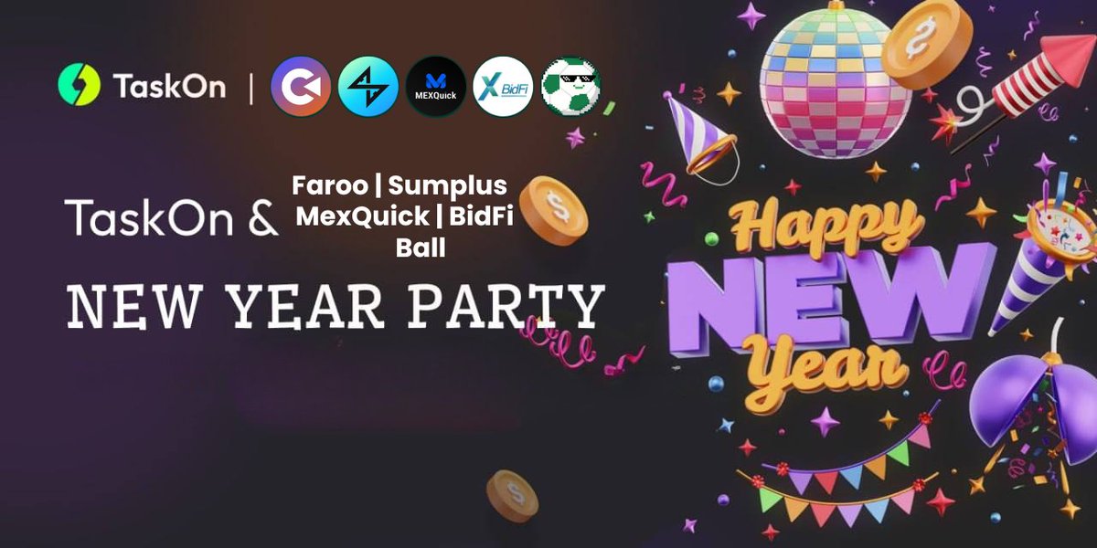 🎉 NEW YEAR PARTY is LIVE! 🎊

<a href="/Farooxyz/">Faroo</a>  x <a href="/SumPlusReal/">SumPlus</a>  x <a href="/MexQuickOfcl/">MEXQUICK</a>  x <a href="/GX_BidFi/">GreenX_BidFi</a> x <a href="/BallEcosystem/">Ball</a> 🪩

Let’s kick off the new year the Web3 way —
✨ Tasks
🎁 Rewards
🚀 Ecosystem vibes

Celebrate, participate, and start 2026 with wins.

Join the party now 👇