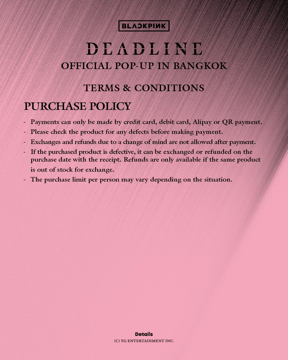 BLACKPINKPOPUP_'s tweet photo. BLACKPINK DEADLINE OFFICIAL POP-UP IN BANGKOK

📢 DETAILED INFORMATION

🗓️ 2026. 02. 28. (SAT) - 2026. 03. 29. (SUN)
⏰ 10:00 - 22:00 (UTC+7)
📍 Creative Space 3rd Fl. Siam Discovery

#BLACKPINK #블랙핑크 #DEADLINE
#BLACKPINK_POPUP #블랙핑크팝업
#BLACKPINK_POPUP_IN_BANGKOK https://t.co/0qIVjpRcIj