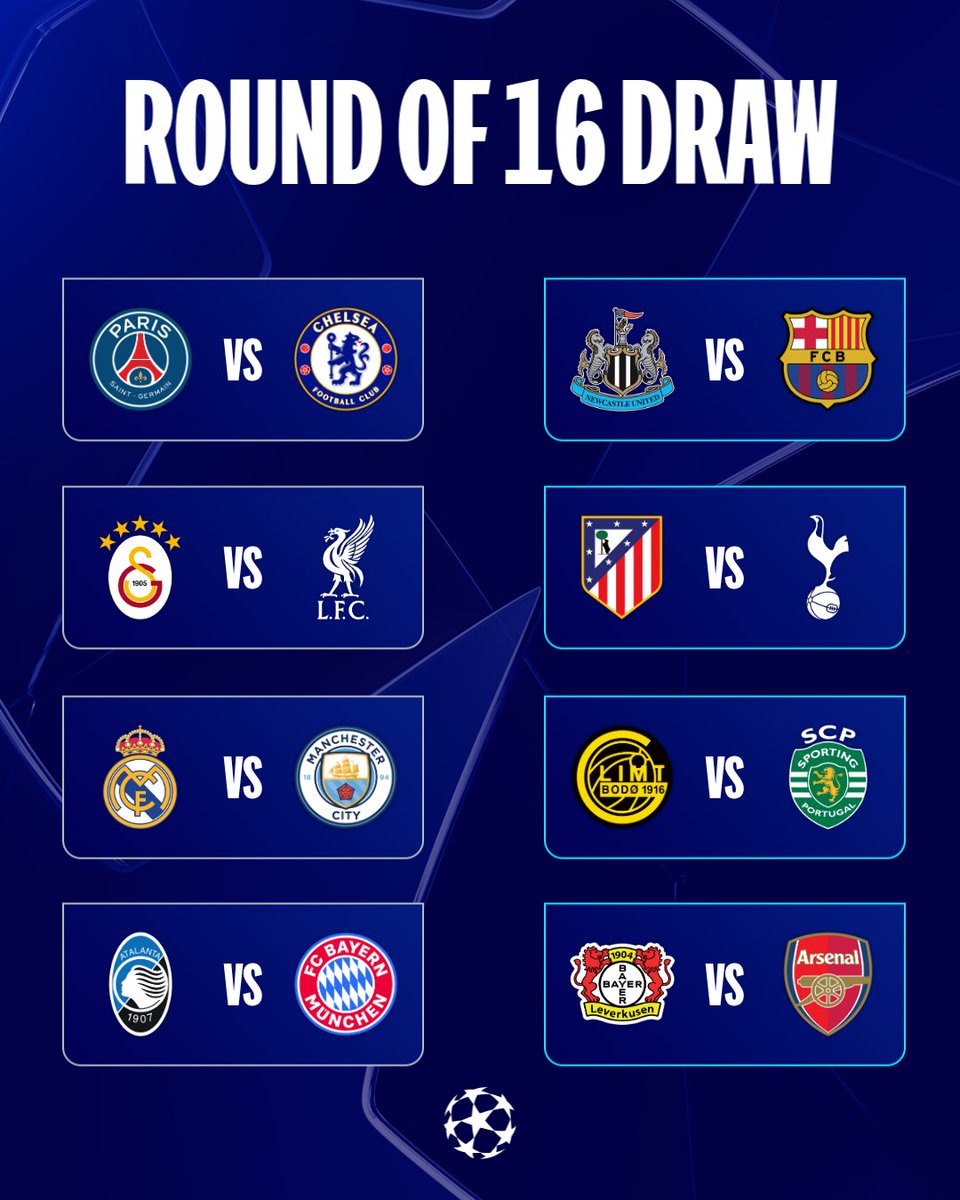 PSG VS CHELSEA 
REAL MADRID VS MANCHESTER CITY

Nice matchups