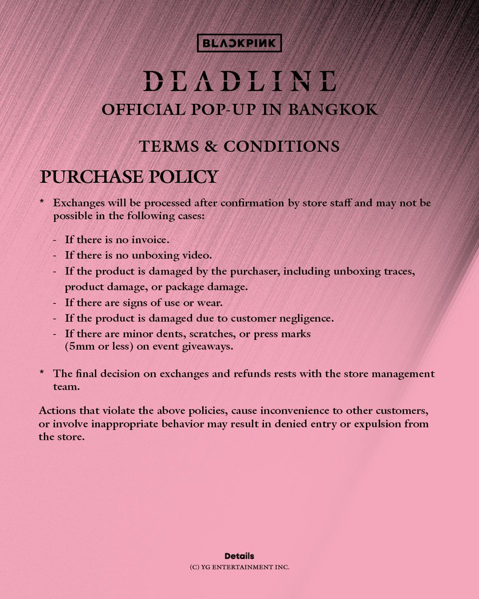 BLACKPINKPOPUP_'s tweet photo. BLACKPINK DEADLINE OFFICIAL POP-UP IN BANGKOK

📢 DETAILED INFORMATION

🗓️ 2026. 02. 28. (SAT) - 2026. 03. 29. (SUN)
⏰ 10:00 - 22:00 (UTC+7)
📍 Creative Space 3rd Fl. Siam Discovery

#BLACKPINK #블랙핑크 #DEADLINE
#BLACKPINK_POPUP #블랙핑크팝업
#BLACKPINK_POPUP_IN_BANGKOK https://t.co/0qIVjpRcIj