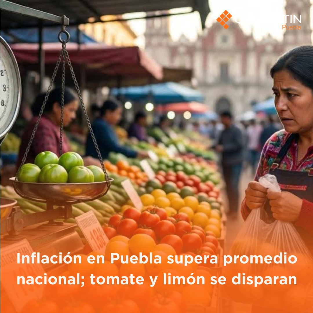 💰 #Economía | #Inflación en #Puebla supera promedio nacional; tomate y limón se disparan

🔶 #LoVíEnQuadratín 🔗 puebla.quadratin.com.mx/inflacion-en-p…