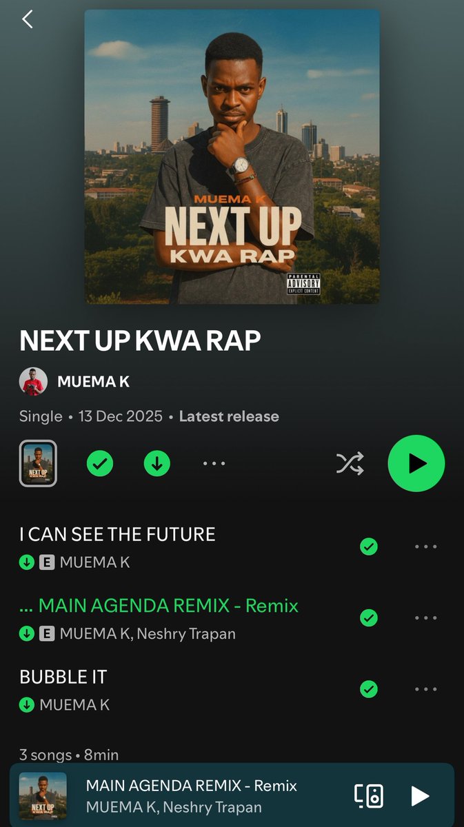 Speaking of Spotify I recently released an E.P on Spotify called Next up kwa Rap. 

Please stream open.spotify.com/album/79MUtmpv…

#playke #playkenyanmusic