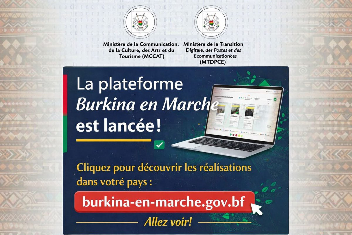 burkimdi's tweet photo. C'est parti : cliquez et découvrez les réalisations  et les grands chantiers du Burkina Faso depuis la Révolution Progressiste Populaire : RPP.
https://t.co/c8bD7r0XuV https://t.co/byJFSsfTXs