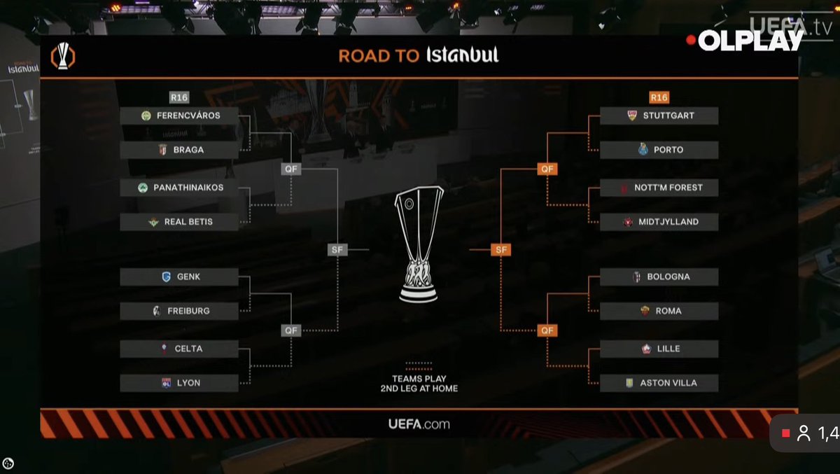 🆕 𝗘𝗨𝗥𝗢𝗣𝗔 𝗟𝗘𝗔𝗚𝗨𝗘 : 𝗢𝗟 𝗩𝗦 𝗖𝗘𝗟𝗧𝗔 𝗩𝗜𝗚𝗢 𝗘𝗡 𝟴𝗘𝗠𝗘 

Après la phase de ligue quasi parfaite de l’OL qui a permis de finir premier, l’adversaire en 1/8eme de finale de l’Europa League sera le Celta Vigo.

En cas de victoire, ce sera Genk ou Fribourg en 1/4