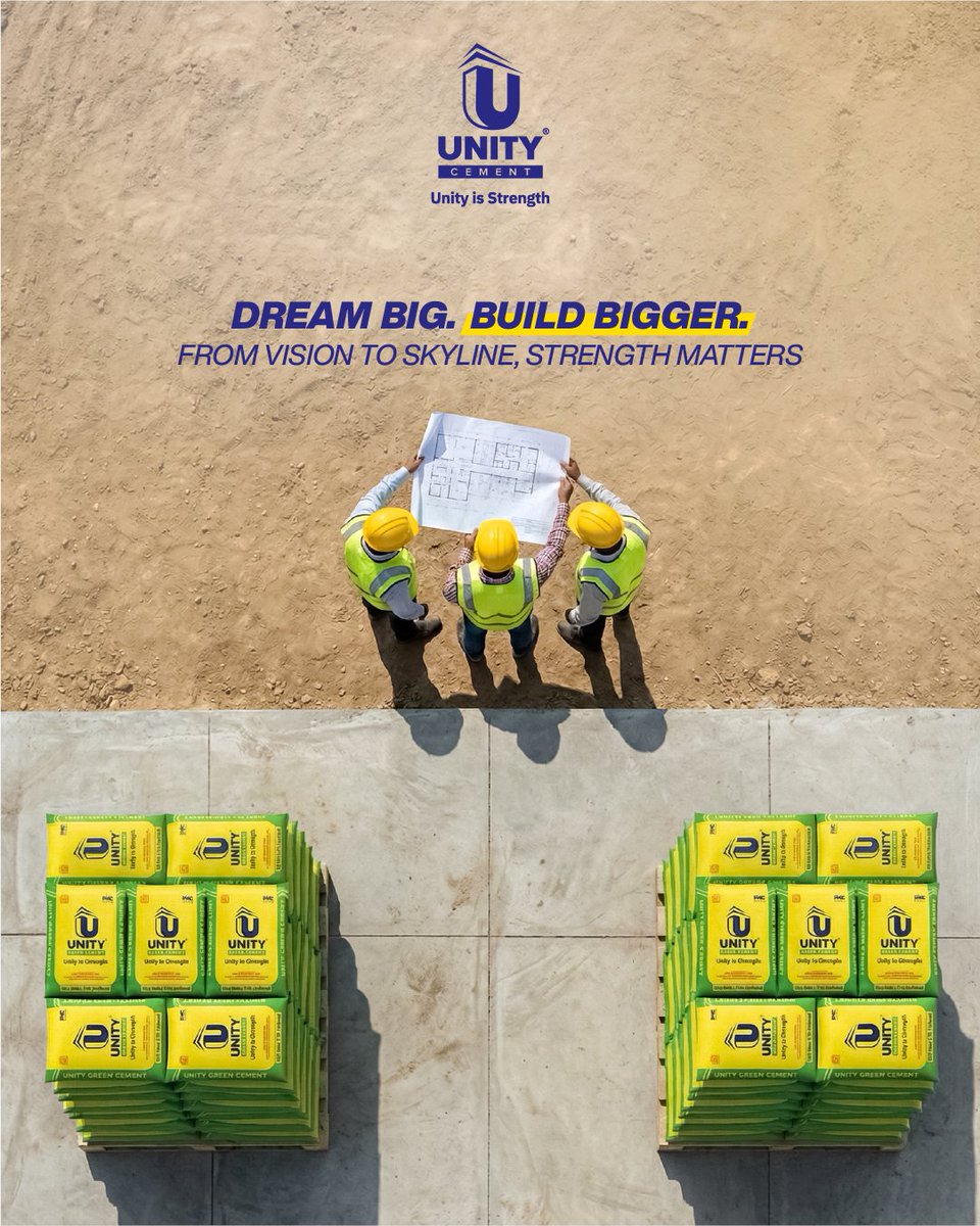 unitycement's tweet photo. Behind every strong structure is a smart decision. Engineers choose Unity Cement for performance, consistency, and long-term reliability. Trust the expert’s choice for a solid future. 🏗️💪
#UnityCement #EngineersChoice #UnityIsStrength #BuildStrong #ConstructionExperts https://t.co/M0iulfUcSg