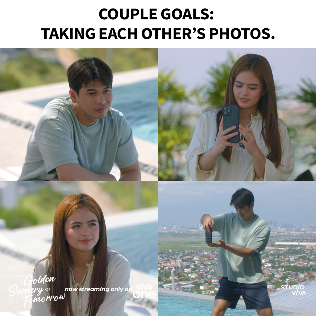 StudioVivaPH's tweet photo. Sarap sa feeling kapag may sarili kang tagakuha ng pictures.

Catch the latest episode of Golden Scenery of Tomorrow, streaming only on Viva One! https://t.co/582EAHr3ds

#GoldenSceneryOfTomorrow
#GSOTTuladNgDati
#BeaBinene | #WilbertRoss
#WilBea | #ViArkin
#UniverKada https://t.co/UCkF3hZ6fk