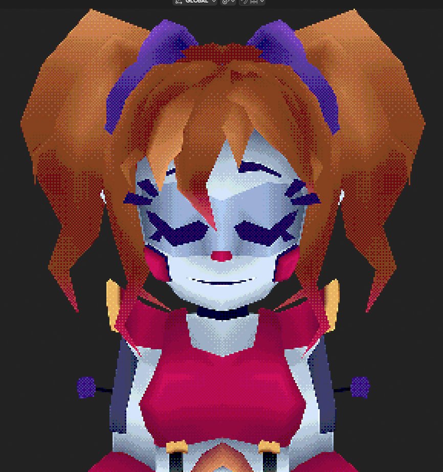 Lowpoly Circus Baby I made a few months ago. Probably gonna do the rest of the funtimes 

#FNAF #b3d