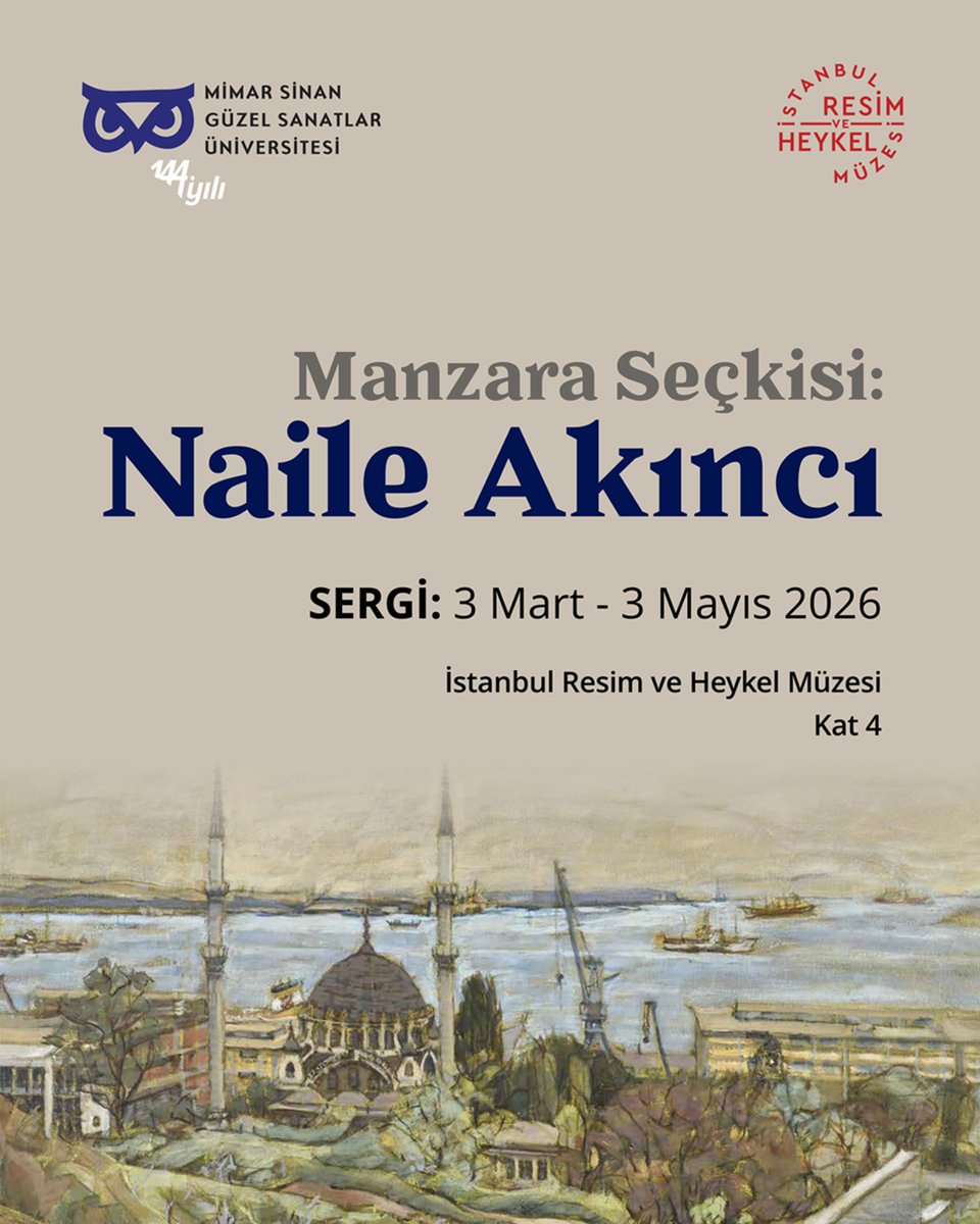 irhm_msgsu's tweet photo. Üniversitemizin 144. Kuruluş Yıl Dönümü etkinlikleri kapsamında düzenlenen "Manzara Seçkisi: Naile Akıncı" sergisi 3 Mart - 3 Mayıs 2026 tarihleri arasında İstanbul Resim ve Heykel Müzesi'nde gezilebilir.

#irhm
#msgsü https://t.co/o49T9y9ZMs