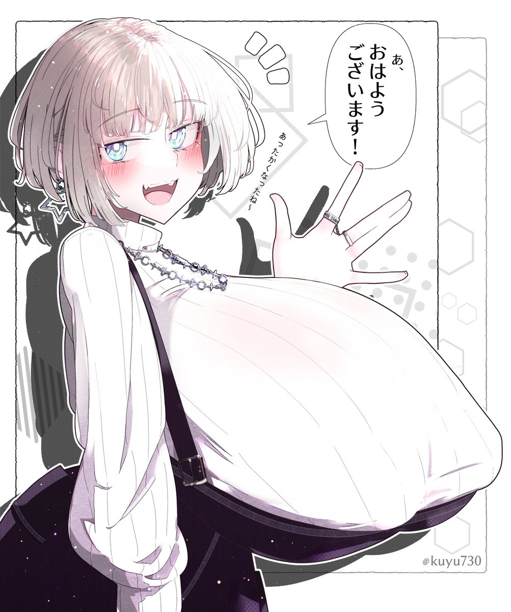 コスプレじゃない日常っぽい絵です!マフラー描こうと思ったらあったかくなっていました……
--
"Ah, good morning!" "It's nice and warm lately~!" 