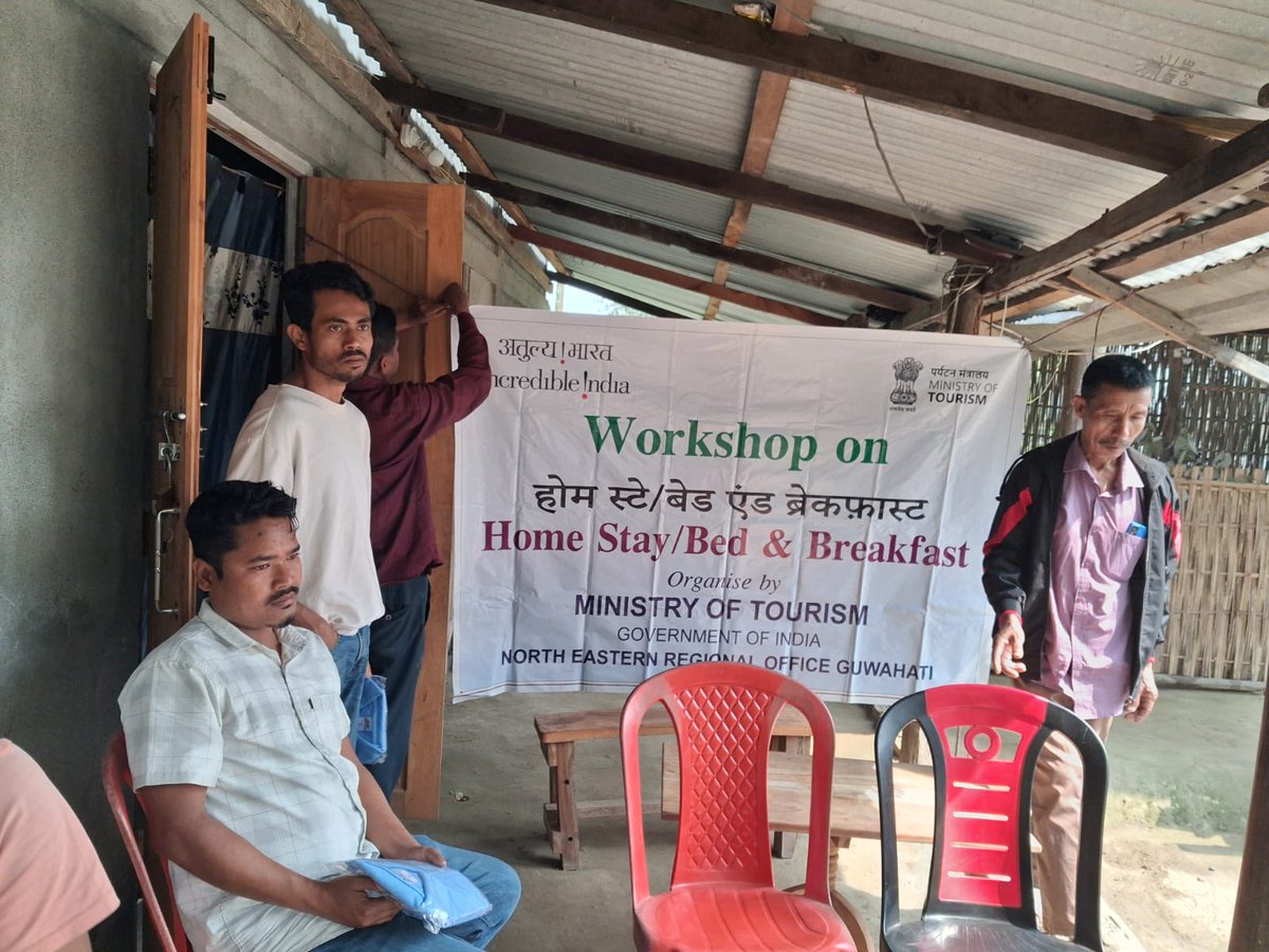 MoT, GoI, NER Office, Guwahati organised an interactive workshop on Home Stay/B&amp;B on 26.0226 at Bidyapur Model Village, Bongaigaon, Assam.Local stakeholders &amp; aspiring homestay owners explored opportunities in community-based tourism and sustainable livelihoods.