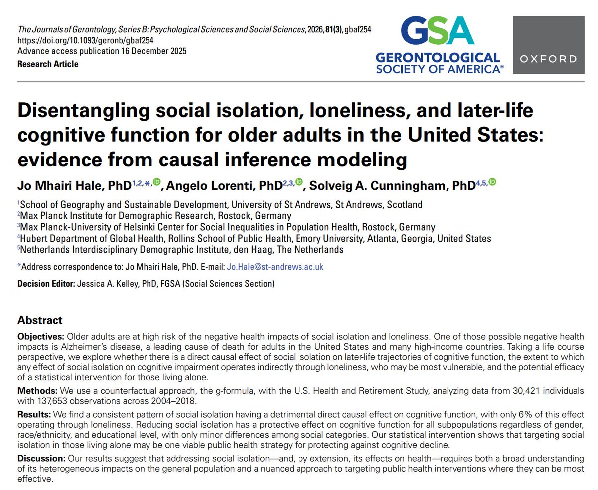 Social isolation reduces cognitive function.

Stay connected.