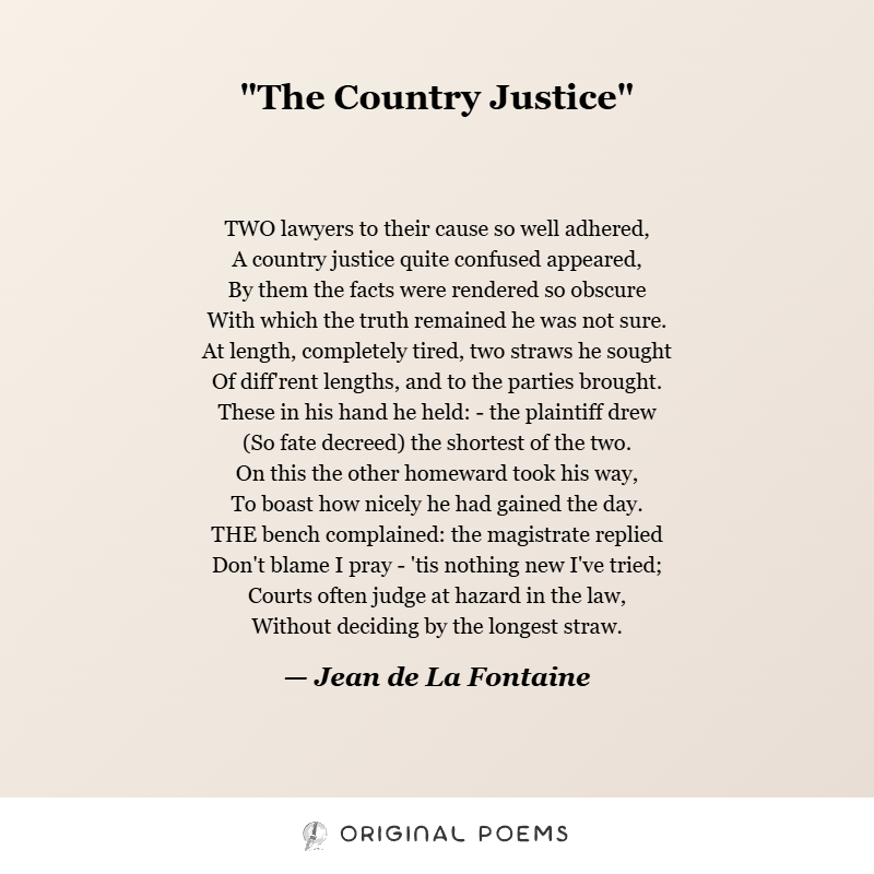 0riginalpoems's tweet photo. In this biting fable, Jean de La Fontaine pokes at the fragility of justice, showing how confusion, rhetoric, and exhaustion can reduce judgment to chance. A centuries-old satire that still feels uncomfortably familiar.

#Poetry #JeanDeLaFontaine #OriginalPoems https://t.co/dJWuRpq5zN