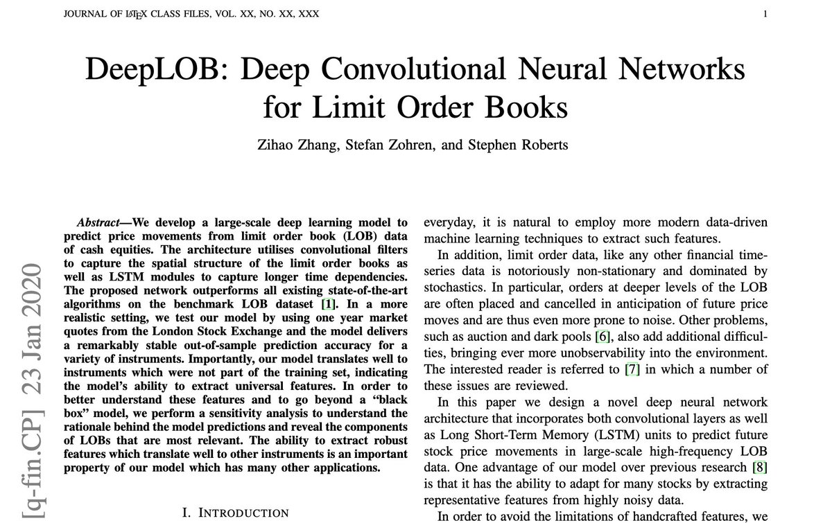 Using Neural Networks To Find Imbalances In Limit Order Books

I've been working on model factory that predicts short-term asset movements. The model focuses on predicting whether the price of an asset at a future time T+c will be below or above the current asset's price at time