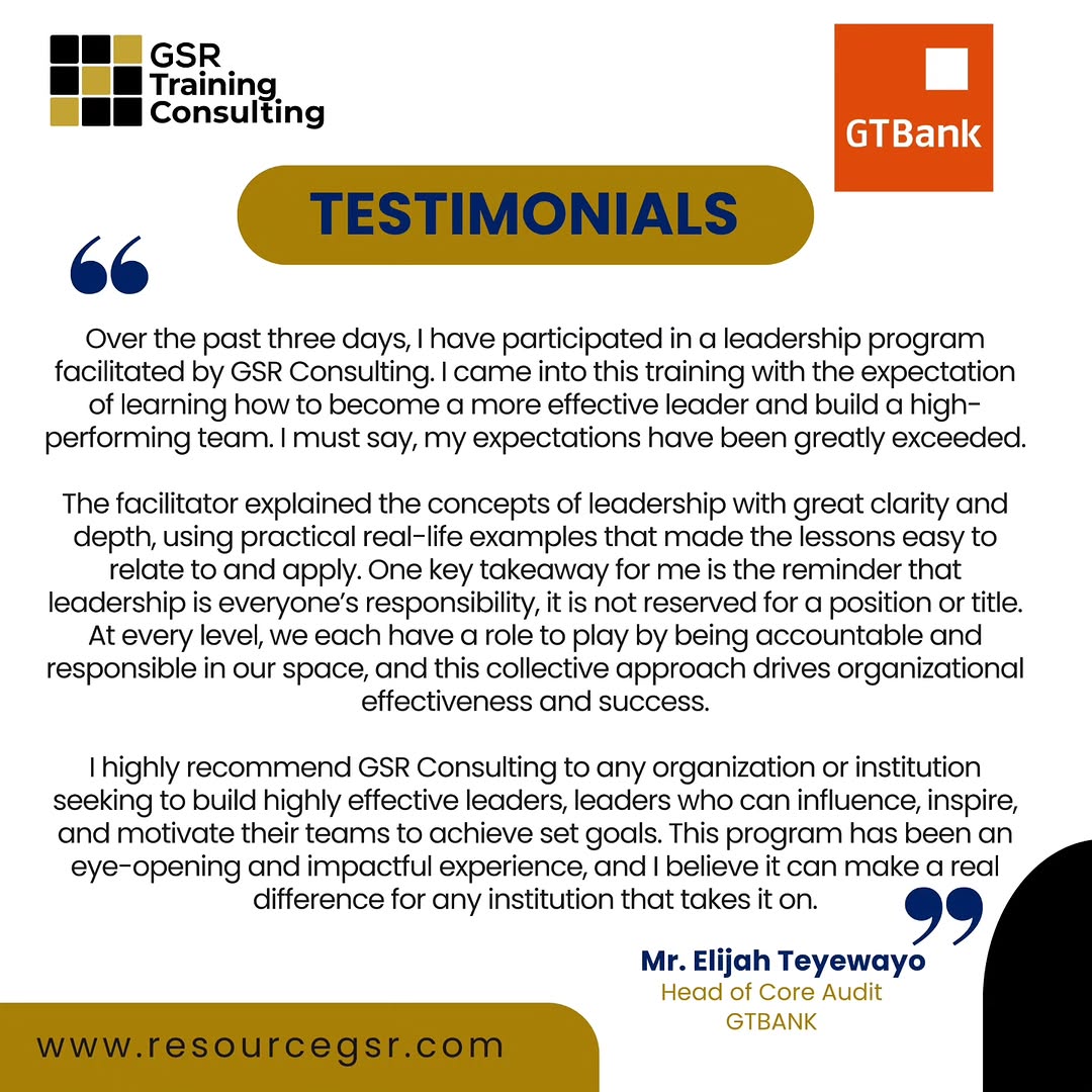 _gsrtc's tweet photo. Just have a look at some of client's testimonies. 
Partner with GSR Today and you will the more testimonies to share.
#gsrtrainingconsulting #LeadershipDevelopment #fyp https://t.co/mPBzt3b01w