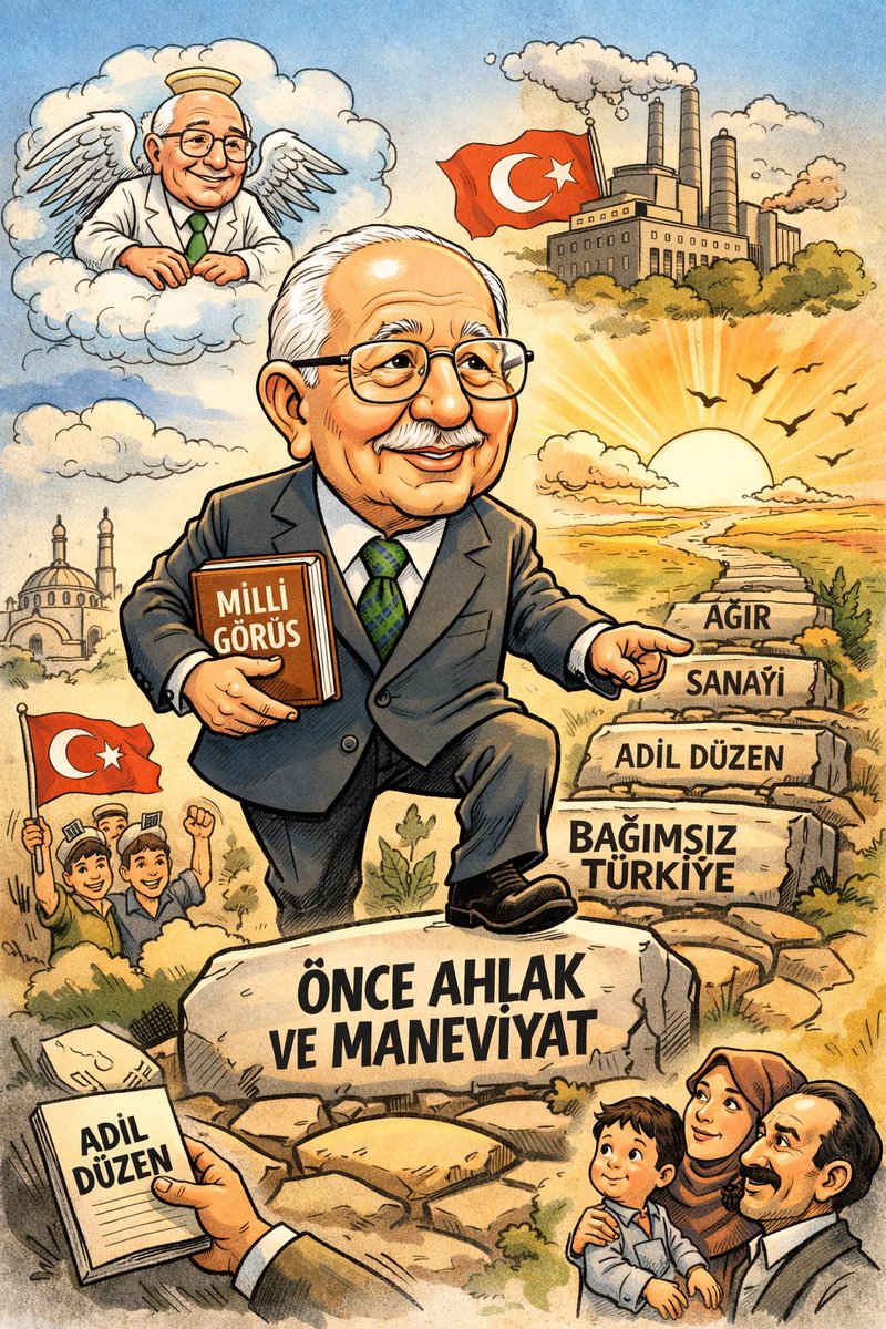 Milli Görüş davasının banisi, ömrünü imanla, ilimle ve mücadeleyle geçiren Merhum Prof. Dr. Necmettin Erbakan Hocamızı vefatının yıl dönümünde rahmet ve minnetle anıyoruz.

O, sadece bir siyasetçi değil; bir dava mimarı, bir fikir önderi, bir nesil inşa eden liderdi.
“Önce ahlak