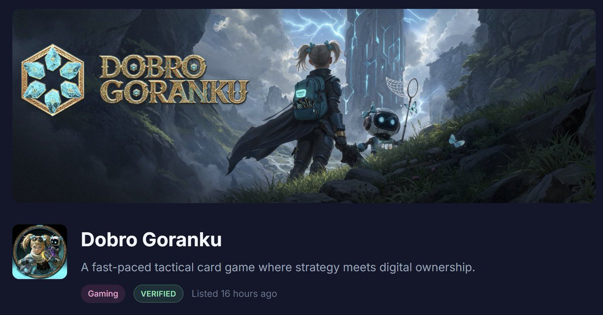 Dobro Goranku is now officially listed on <a href="/dappscan_me/">DappScan</a>.

Our ecosystem continues to expand, increasing visibility and strengthening our presence across the Web3 space.

Follow the evolution of Dobro Goranku.

More updates coming soon.

#DobroGoranku #TCG