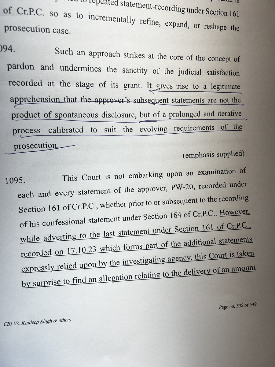 PadmajaJoshi's tweet image. Court really tore into the practice of using approvers’ statements to build a case l.
#ExcisePolicyCase