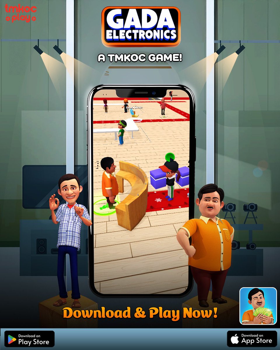 TMKOC_NTF's tweet image. Can you manage the madness?
Juggle the customers, the sales, and the stress! 📷
Play Gada Electronics and show us! 
 
Download now.
Playstore: play.google.com/store/apps/det…

Appstore: apps.apple.com/in/app/gada-el…

#JethalalBackstory #MobileGaming #NewUpdate #PlayNow #gadaelectronics #game
