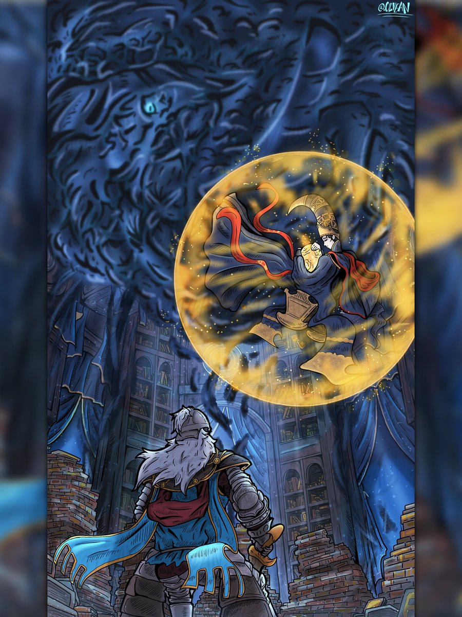 Ronin_0lv3an's tweet photo. My two artworks for Elden Ring's anniversaries. Really glad I got introduced to fromsoft overall thanks to some oomfs. 
Got me to experience some really cool games and awesome lore and visuals. 

#EldenRingFanart #ELDENRING #fanart #Eldenring3rdanniversary #Fromsoftart https://t.co/OK2mFzXpgN