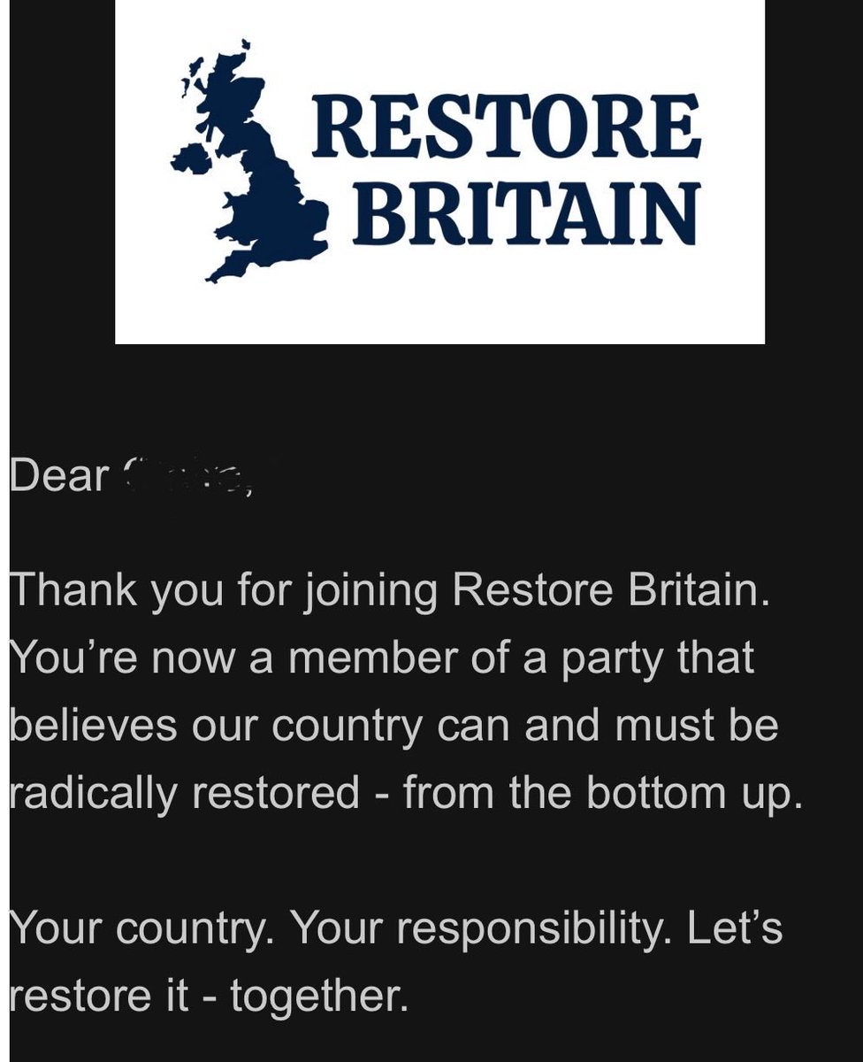 I have joined <a href="/RestoreBritain_/">Restore Britain</a>  We require nothing less than a political revolution. Restore or death!