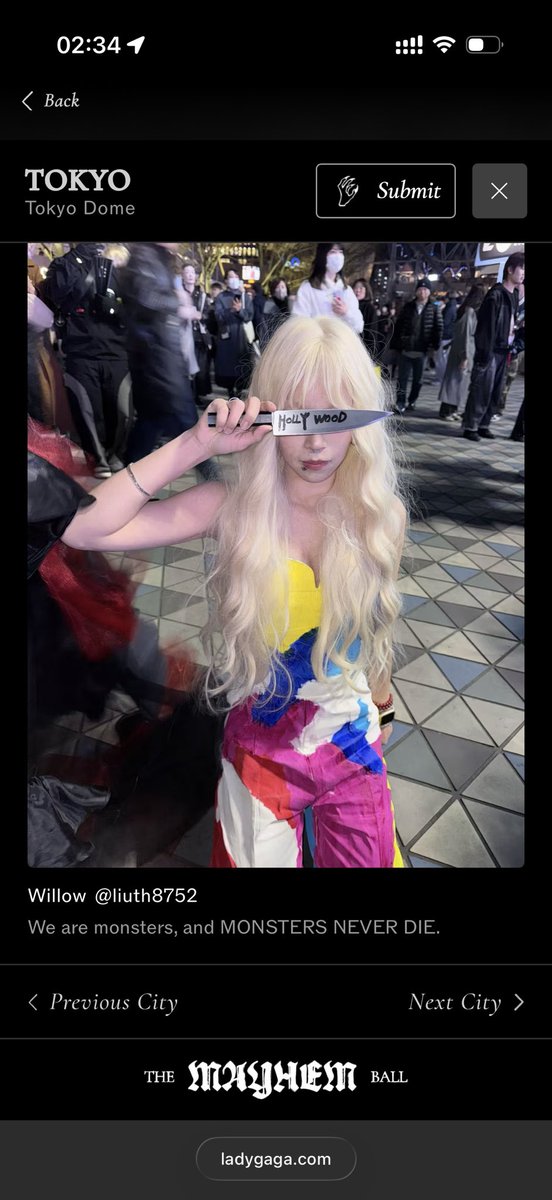 LiuTH8752's tweet photo. And I fell into a MAYHEM dream @ladygaga #ladygaga #mayhem #littlemonster #mayhemballjapan https://t.co/gKT9328ZOl