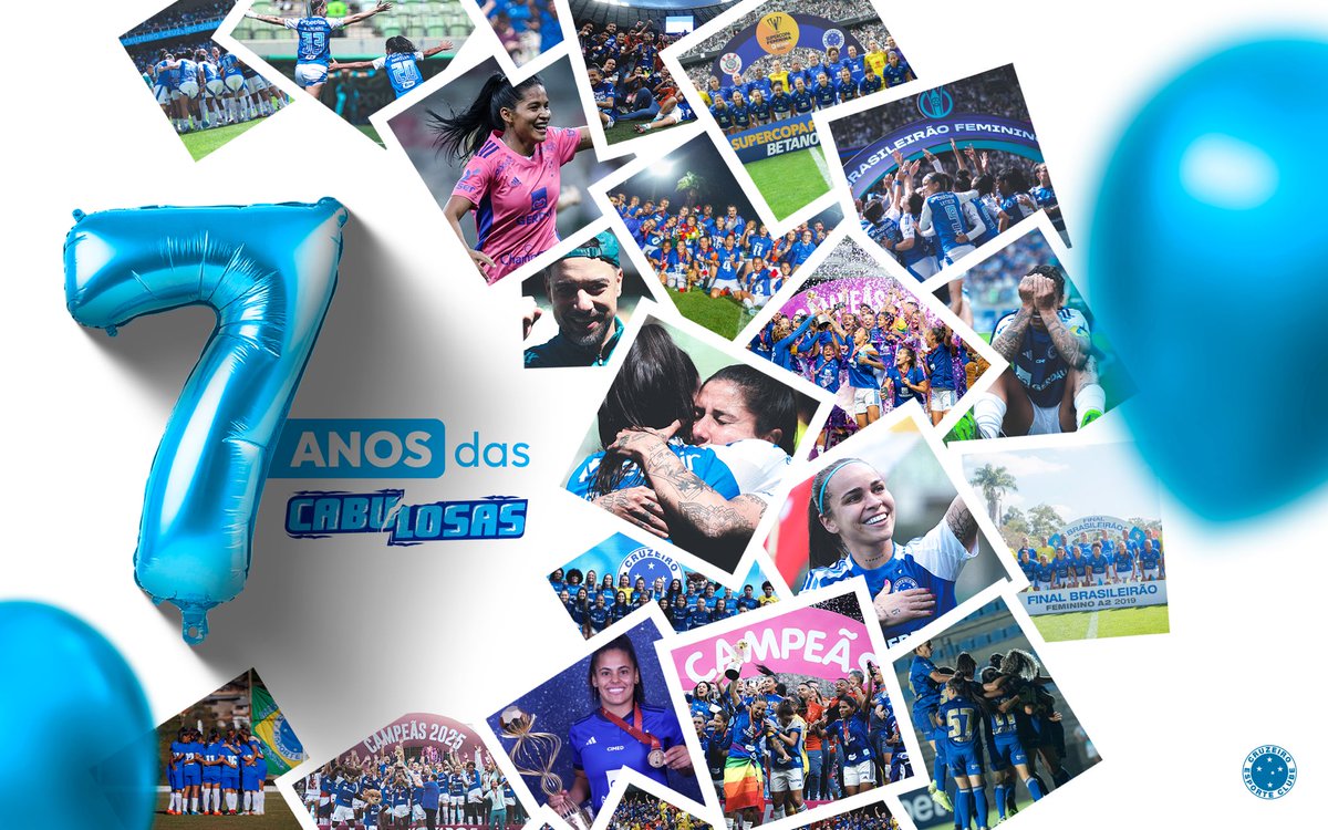 𝟕 𝐚𝐧𝐨𝐬 𝐝𝐞 𝐂𝐚𝐛𝐮𝐥𝐨𝐬𝐚𝐬! 💙🦊

Hoje o time feminino do Cruzeiro comemora mais um ano de existência! São 7 temporadas construindo uma história de coragem, evolução, responsabilidade e pertencimento ao Cruzeiro.

De 2019 pra cá, foram anos de muito trabalho e conquistas