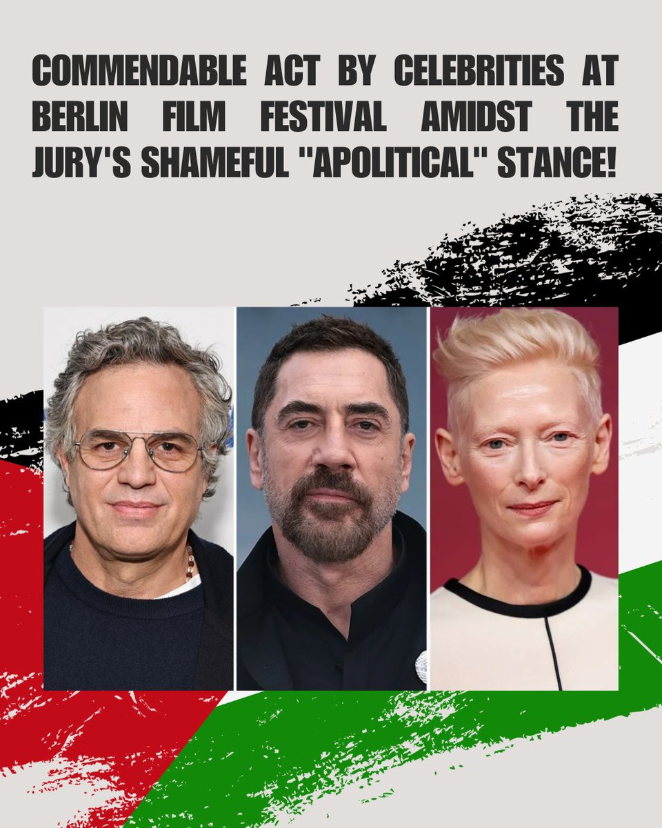ipsp_official's tweet photo. COMMENDABLE ACT BY CELEBRITIES AT BERLIN FILM FESTIVAL AMIDST THE JURY'S SHAMEFUL "APOLITICAL" STANCE!

1/ https://t.co/UzFtANhuxu