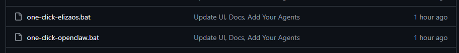 ClawXSOL's tweet photo. You can get started instantly using the one-click setup scripts:

ElizaOS:
 https://t.co/vRActEl6jS
OpenClaw:
 https://t.co/nN9EoT8mtS

Just download and run the .bat file to deploy your agent in seconds. https://t.co/QE5JJHUupo