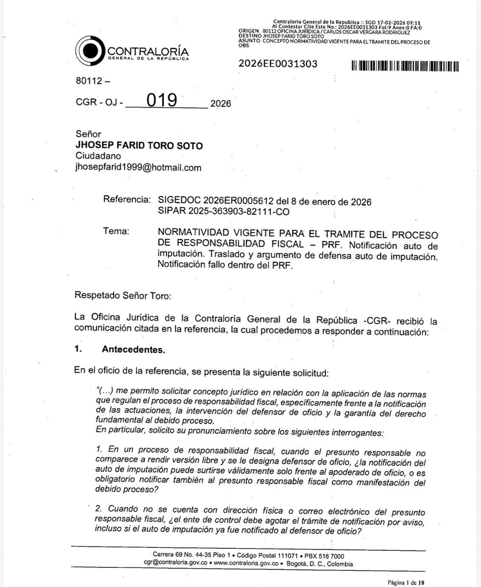 cabogadosa1's tweet photo. 📌Concepto CRG 019: Responsabilidad Fiscal: Mecanismos de defensa en el Proceso de Responsabilidad Fiscal/Notificaciones dentro del Proceso de Responsabilidad Fiscal

https://t.co/fqO7bLa6K1 https://t.co/sj5Lhs1JyL