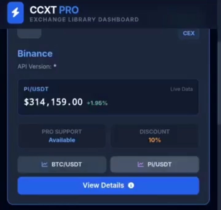 CCXT is a tool that displays data from APIs; the display of this price is not a coincidence; developers have simulated and configured this price. This proves that the price has already been entered into the system while awaiting the official display on #PiDEX.