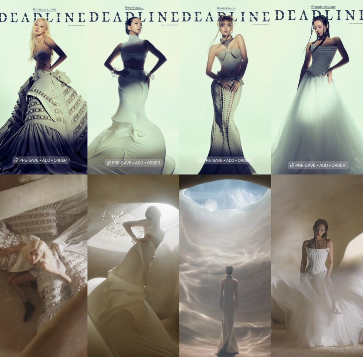 this was the first time ever when blackpink wore the same outfits in mv teased in the album concept teasers 😭