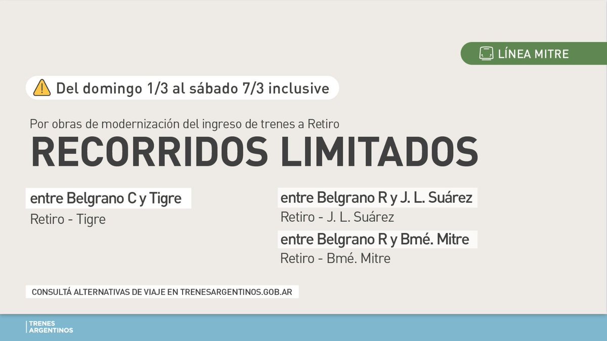 Info Tren Mitre tweet media