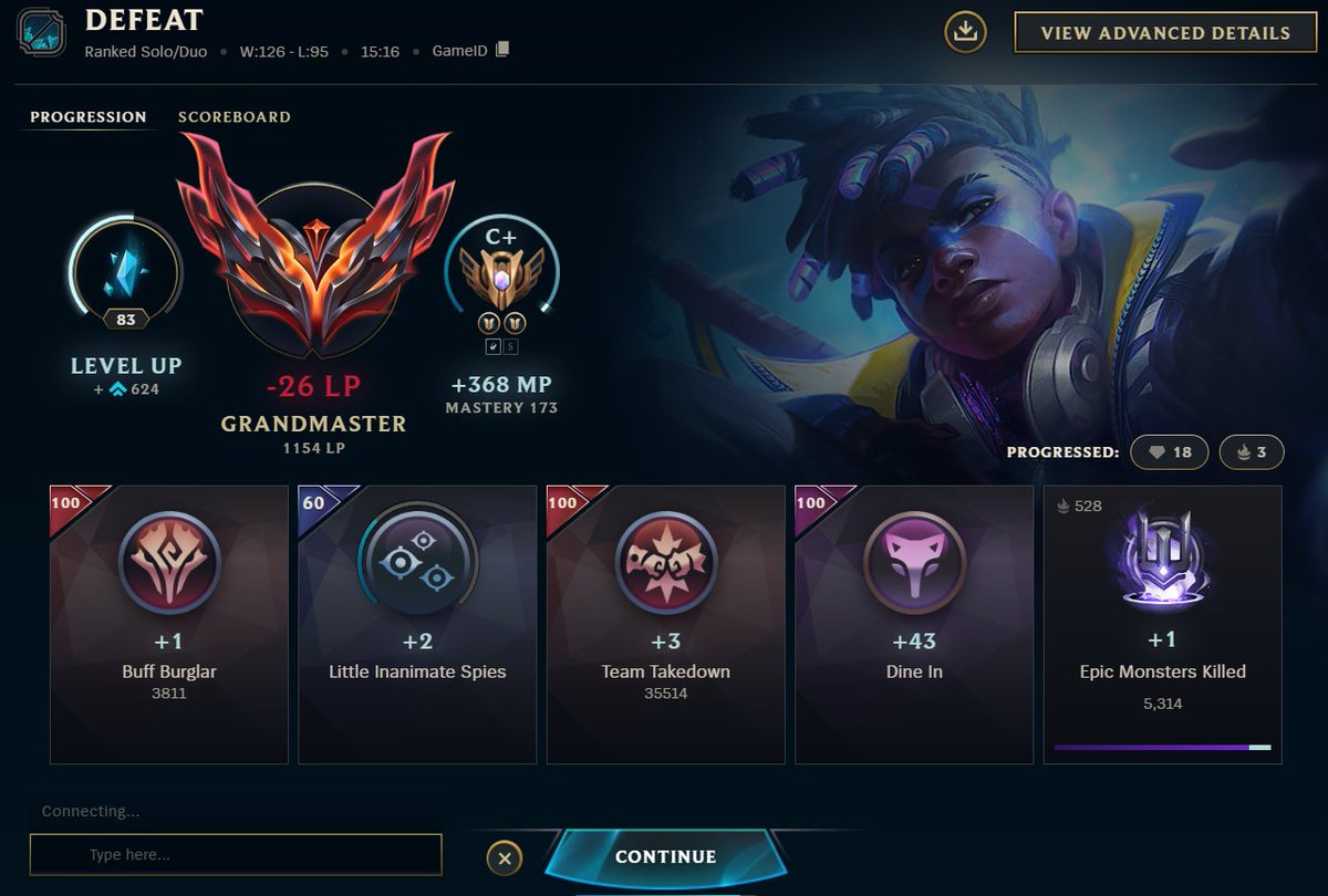 Sakuryhu's tweet photo. hello king, my gains are a bit weird ngl, im not even chall atm, thats my gains in gm with positive winrate WTF @drewlevin https://t.co/bwFzzZc8sf