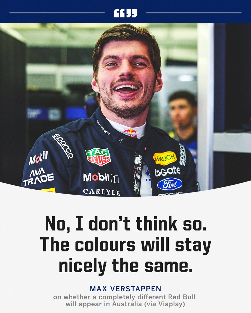 Max couldn't help himself when he was asked if a "different" Red Bull will be appearing in Australia 😭