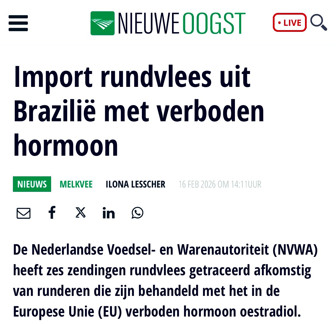 Niemand kan achteraf zeggen dat <a href="/BBB_EUropa/">BBB Europa</a> niet heeft gewaarschuwd. 

#Mercosur #Brazil #voedselveiligheid