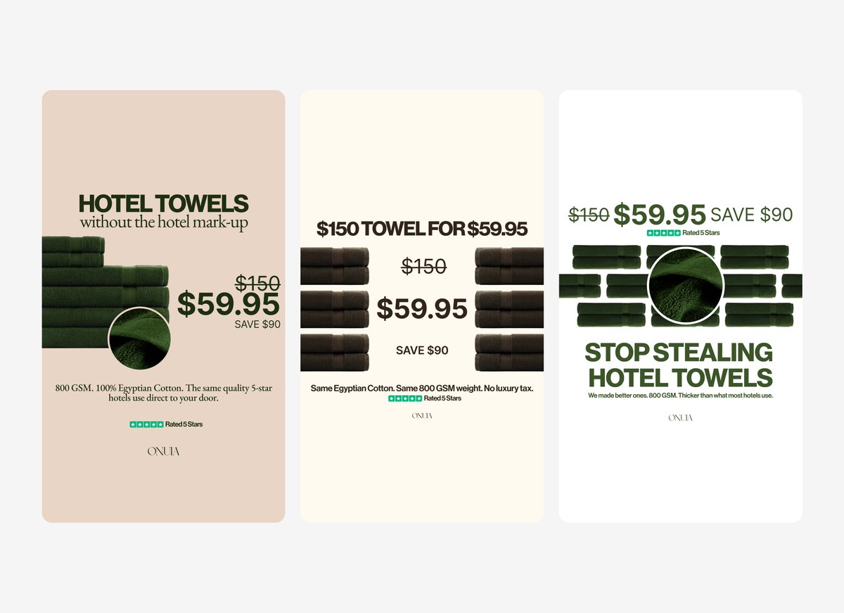 Static ads for Onuia. Work focused on showing offers of the product while still focusing on product quality.