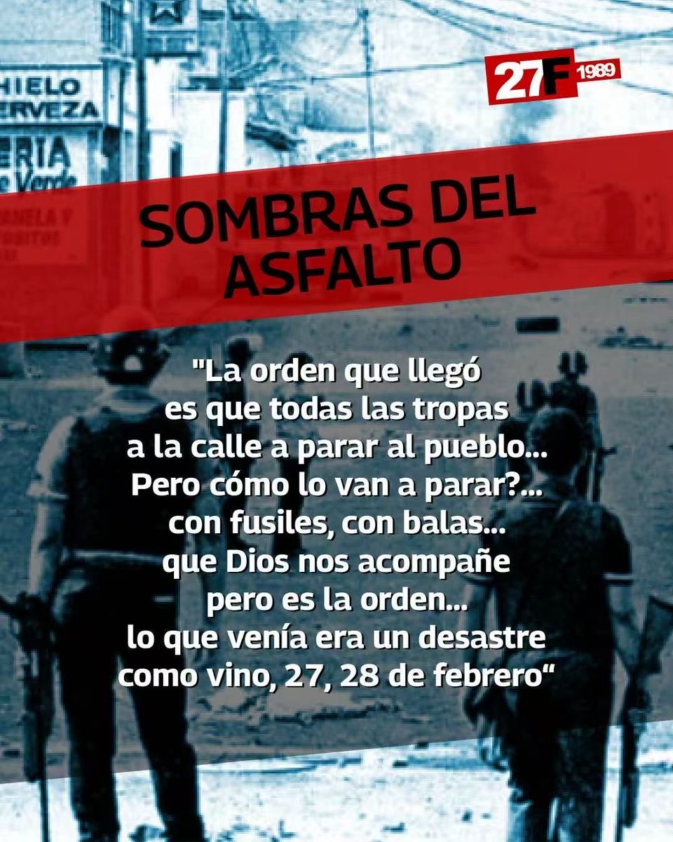 37 años del Caracazo, la primera rebelión mundial antiimperialista contra el Fondo Monetario Internacional. 

 🔽🔽