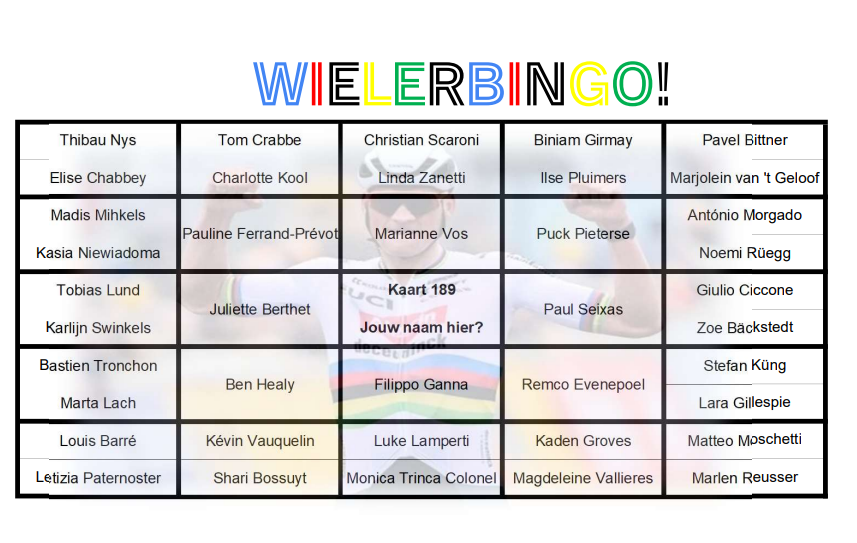 WIELERBINGO's tweet photo. Doe mee met WIELERBINGO! de klassiekerseditie M?V
Ontvang vandaag je kaart, begin morgen al te strepen! 
#WIELERBINGO! #OHN26  #KBK26 https://t.co/68b54XOjcT
