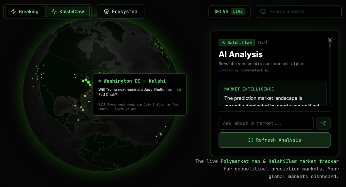 xaitoshi_'s tweet photo. Using @commonstack_ai to power @kalshiverse's news &amp; prediction markets AI analysis. https://t.co/wgiXOIqwmZ