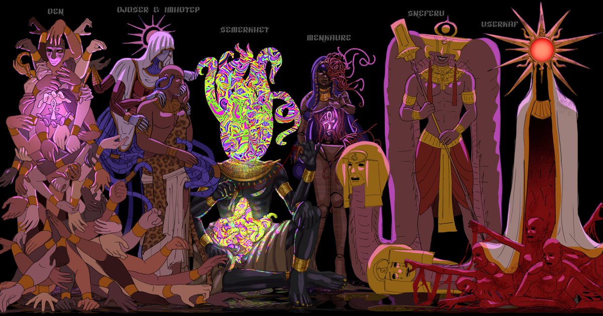 Not sure if I ever posted this but in case someone wondered about the Old Kingdom Pharaohs. This is what I did to them lol