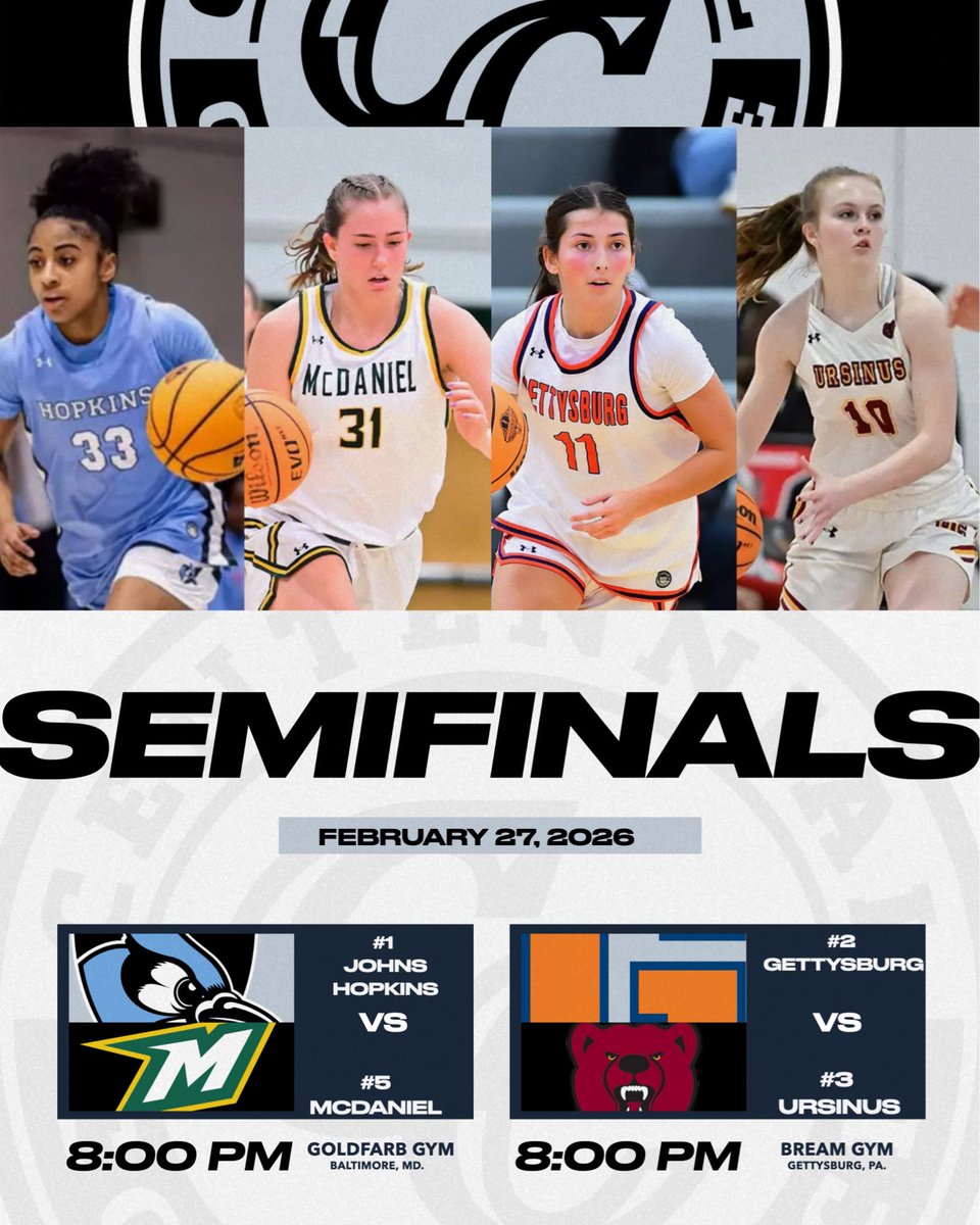 CentennialConf's tweet photo. SEMIFINALS SHOWDOWN
The 2026 Centennial Conference Men’s & Women’s Basketball Tournament semifinals tip off tonight at 6:00 and 8:00 pm.
WBB Champs Central: https://t.co/YcqoQpPeVx
MBB Champs Central: https://t.co/MzbjSWDzZe
#CCmbb #CCwbb #d3hoops https://t.co/636IKfrrr2