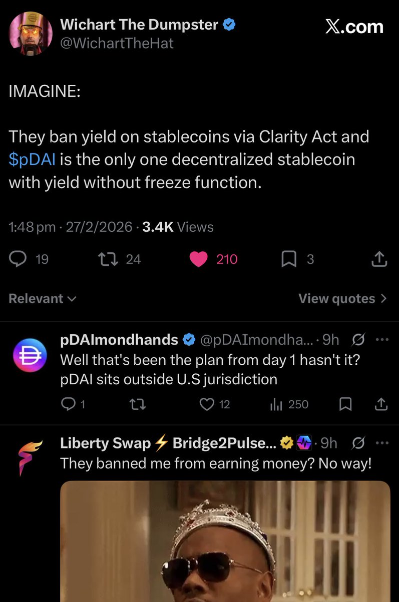 yourfriendSOMMI's tweet photo. ❤️💛💚💙

Pay attention to PulseChain and pDAI. https://t.co/DdGt7G1dQ8