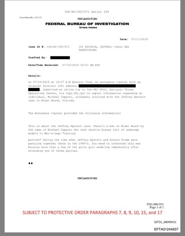 drhossamsamy65's tweet photo. ⛔️Breaking news ‼️31 days before Jeffrey Epsteins death an anonymous tip came into the FBI that Miami beach womanizer Michael Capponi, had shuttled busses full of underage models to Mar-A-Lago for Trump &amp; Epstein‼️

Where's @PamBondi &amp; @RepJamesComer https://t.co/VtsFPBlDvE