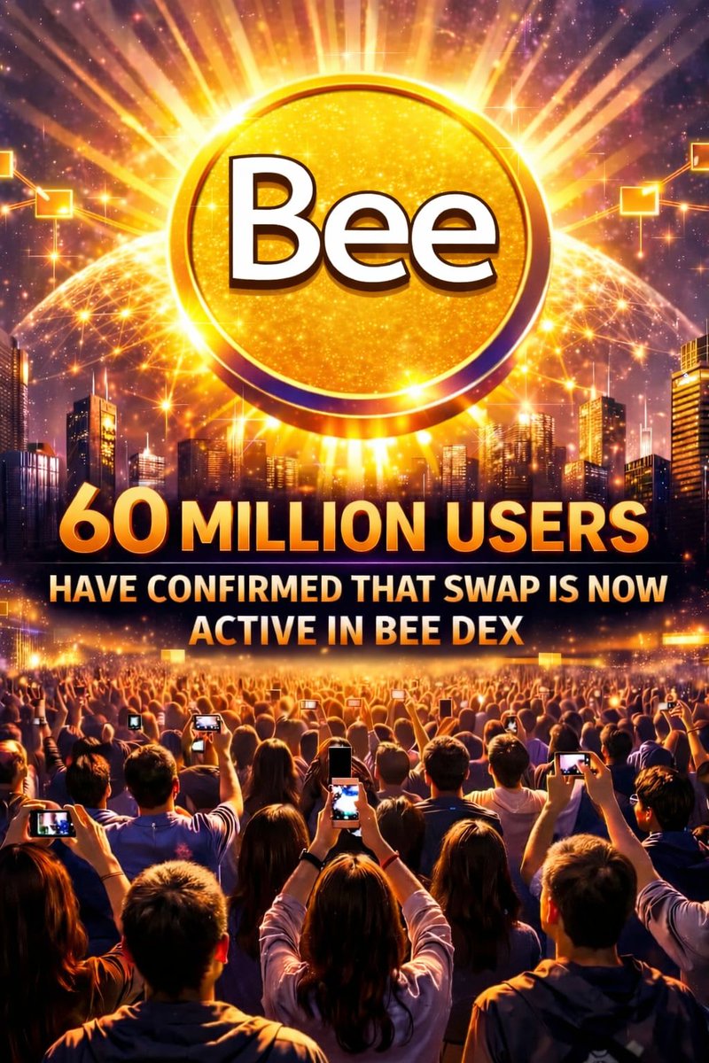 bee_networkers's tweet photo. π 60 MILLION USERS
have confirmed that swap is now active in #BEEdex.
This amazing app #BEEnetwork started as mining and now has everything within the app: trading, swaps, DEX, wallets, gaming, mining... Soon, super social media will introduce $BEE users each other.
#Pinetwork https://t.co/Kt9B9XD7s0