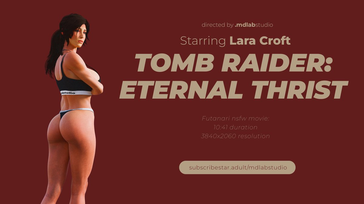 mdlabstudio's tweet photo. Lara Croft and the Eternal Thirst
Movie release.
https://t.co/4UKrRlHi0K
#rule34 #r34 #r18 #nsfw #3dx #tombraider #laracroft https://t.co/xmwKndBdlW