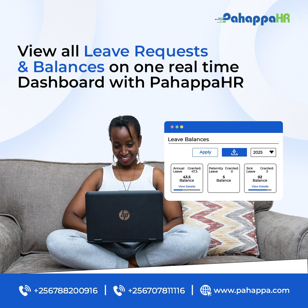Easily track all employee leave requests and balances in one real-time dashboard using PahappaHR

Visit pahappa.com/hr-management/ to schedule a free demo today!

#humanresource #pahappaHR #pahappa