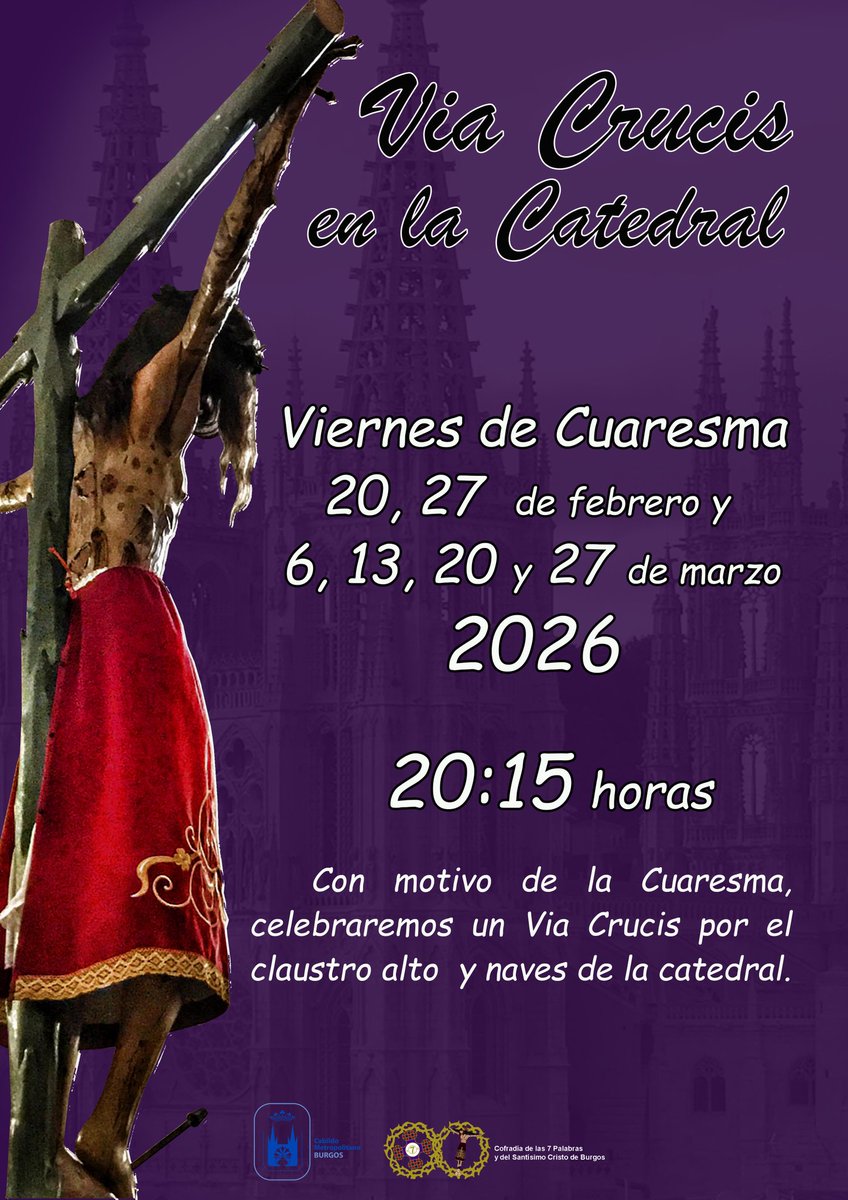 ✝️🕯️ Esta tarde, segundo Vía Crucis de Cuaresma en el claustro alto de la Catedral, organizado por nuestra Cofradía.
Os invitamos a acompañarnos en este momento de oración 🙏
#Cuaresma #VíaCrucis #NuestraCofradía #SemanaSanta